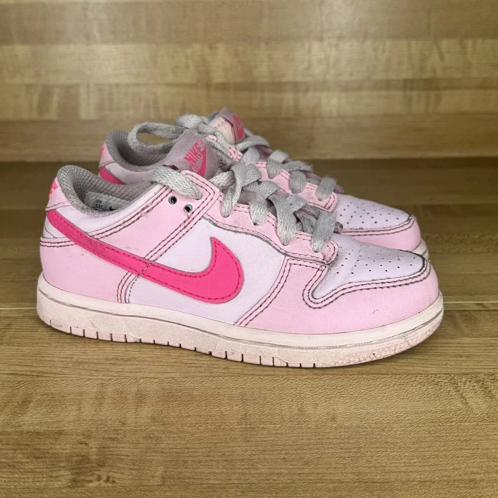 Nike Dunk Low Triple Pink Pre-school Girls Size 11c DH9761-600 Shoes Sneaker
